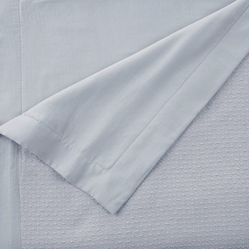 Vellux 100% Cotton Blanket - Soft, Breathable & Lightweight Thermal Blanket - All Season King Size Perfect for Layering Bed, Couch & Sofa - Hotel Quality (108x90 Inch, Blue) - Image 2